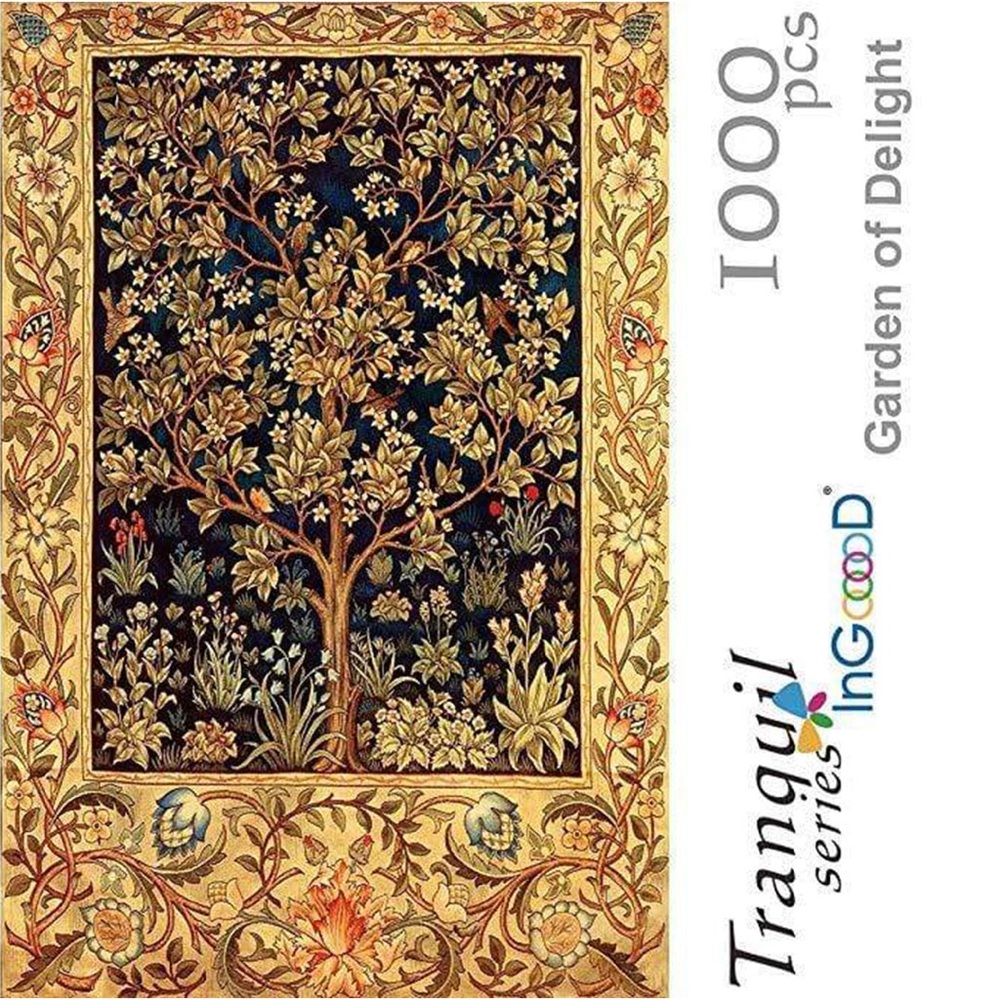 💟🧩 1000 piece New Factory Sealed Ingood Tranquil Series.  “Garden of Delight”.